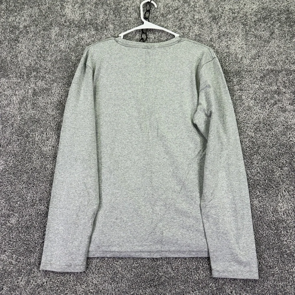 Banana Republic Shirt Mens Medium Gray Long Sleeve Pima Cotton Tee Casual Basic